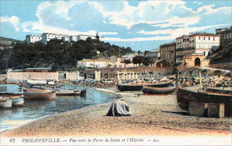 Philippeville - Vue vers la Porte de Stora (en haut à gauche, l'hôpital au Skikda)