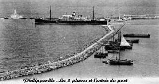 Philippeville - Les 3 phares et l'entrée du port